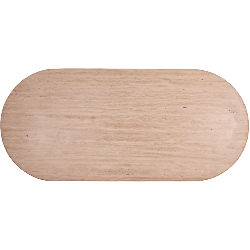 Bowery Hill Modern / Contemporary Beige Travertine Dining Table