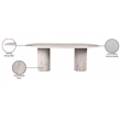 Bowery Hill Modern / Contemporary White Marble Oval Top Dining Table