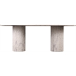 Bowery Hill Modern / Contemporary White Marble Oval Top Dining Table