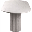 Bowery Hill Modern / Contemporary White Marble Oval Top Dining Table