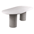 Bowery Hill Modern / Contemporary White Marble Oval Top Dining Table