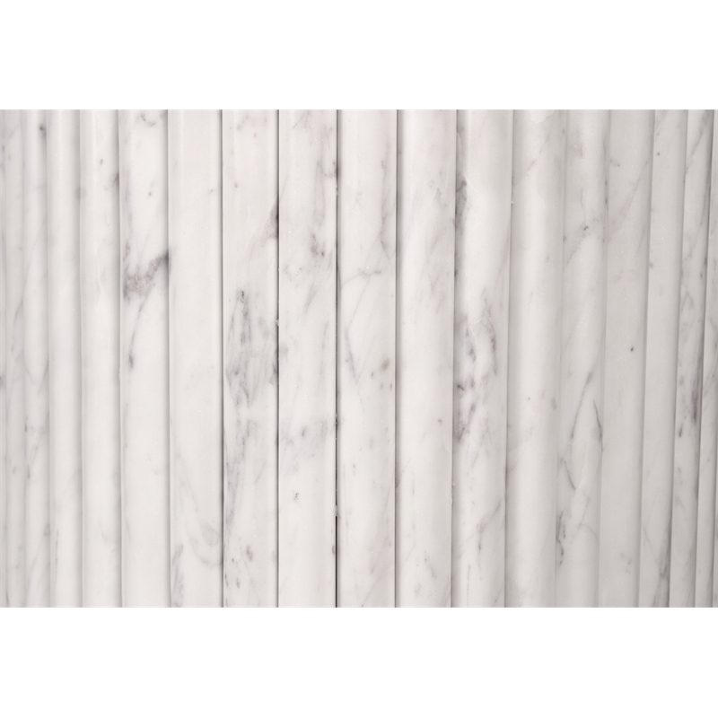 Bowery Hill Modern / Contemporary White Marble Oval Top Dining Table