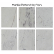 Bowery Hill Modern / Contemporary White Marble Oval Top Dining Table