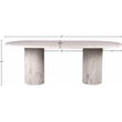 Bowery Hill Modern / Contemporary White Marble Oval Top Dining Table