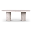 Bowery Hill Modern / Contemporary White Marble Oval Top Dining Table