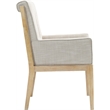 Bowery Hill Contemporary Cream Linen Textured Fabric Dining Arm Chair