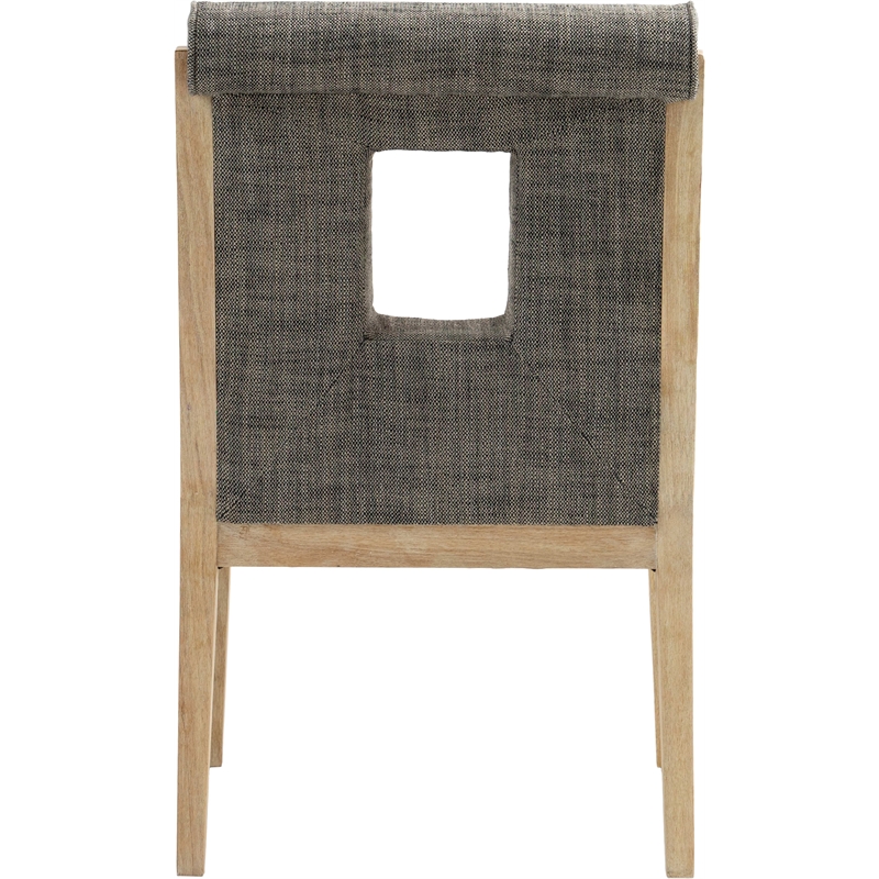 Bowery Hill Contemporary Grey Linen Textured Fabric Dining Arm Chair