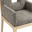 Bowery Hill Contemporary Grey Linen Textured Fabric Dining Arm Chair