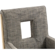 Bowery Hill Contemporary Grey Linen Textured Fabric Dining Arm Chair