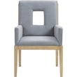 Bowery Hill Contemporary Light Blue Linen Textured Fabric Dining Arm Chair