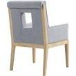 Bowery Hill Contemporary Light Blue Linen Textured Fabric Dining Arm Chair