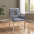 Bowery Hill Contemporary Navy Linen Textured Fabric Dining Arm Chair