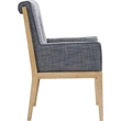Bowery Hill Contemporary Navy Linen Textured Fabric Dining Arm Chair