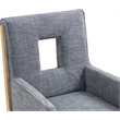 Bowery Hill Contemporary Navy Linen Textured Fabric Dining Arm Chair