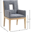 Bowery Hill Contemporary Navy Linen Textured Fabric Dining Arm Chair