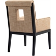 Bowery Hill Contemporary Cognac Linen Textured Fabric Dining Arm Chair
