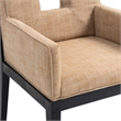 Bowery Hill Contemporary Cognac Linen Textured Fabric Dining Arm Chair