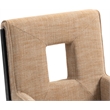 Bowery Hill Contemporary Cognac Linen Textured Fabric Dining Arm Chair