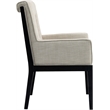 Bowery Hill Contemporary Cream Linen Textured Fabric Dining Arm Chair
