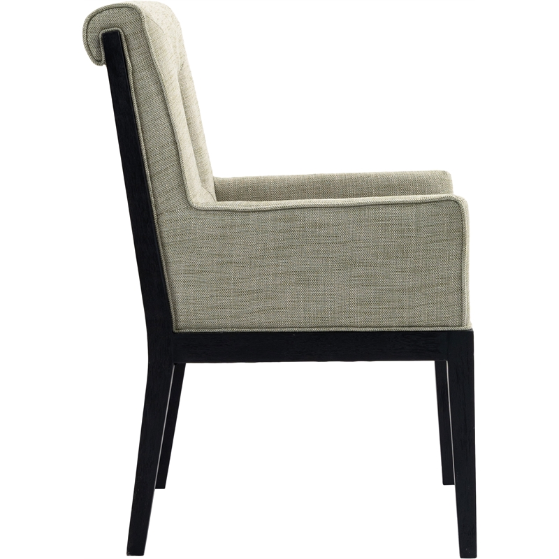 Bowery Hill Contemporary Green Linen Textured Fabric Dining Arm Chair
