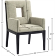 Bowery Hill Contemporary Green Linen Textured Fabric Dining Arm Chair