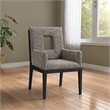 Bowery Hill Contemporary Grey Linen Textured Fabric Dining Arm Chair