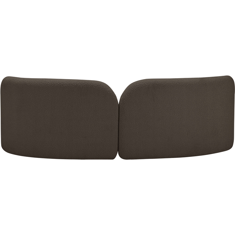 Bowery Hill Contemporary Solid Wood Frame Rich Brown Boucle Fabric Sofa
