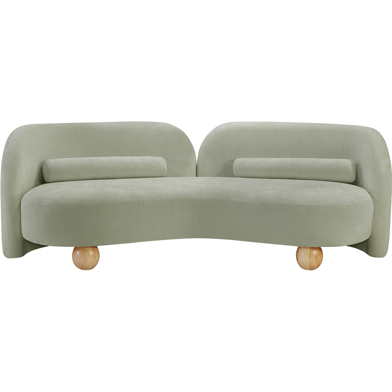Bowery Hill Contemporary Solid Wood Frame Soft Mint Chenille Fabric Sofa
