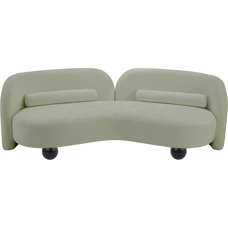 Bowery Hill Contemporary Solid Wood Frame Soft Mint Chenille Fabric Sofa