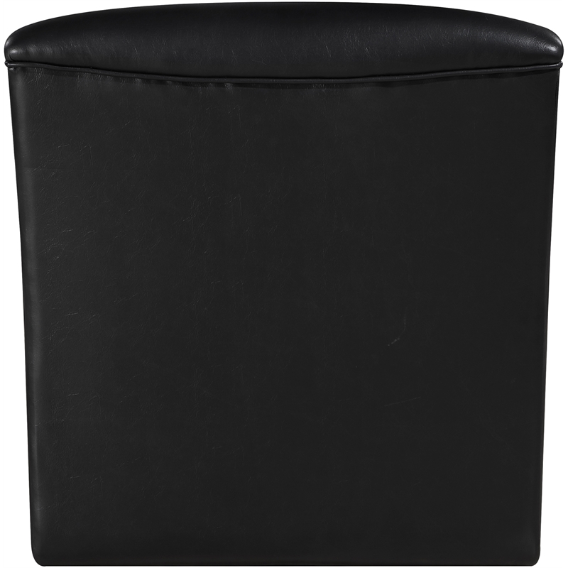 Bowery Hill Contemporary Deep Channel Tufted Soft Black n Leather Accent Chair
