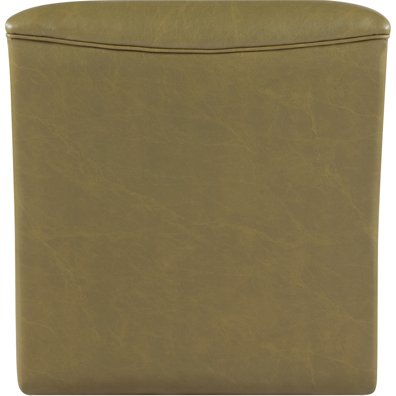 Bowery Hill Contemporary Deep Channel Tufted Soft Olive n Leather Accent Chair