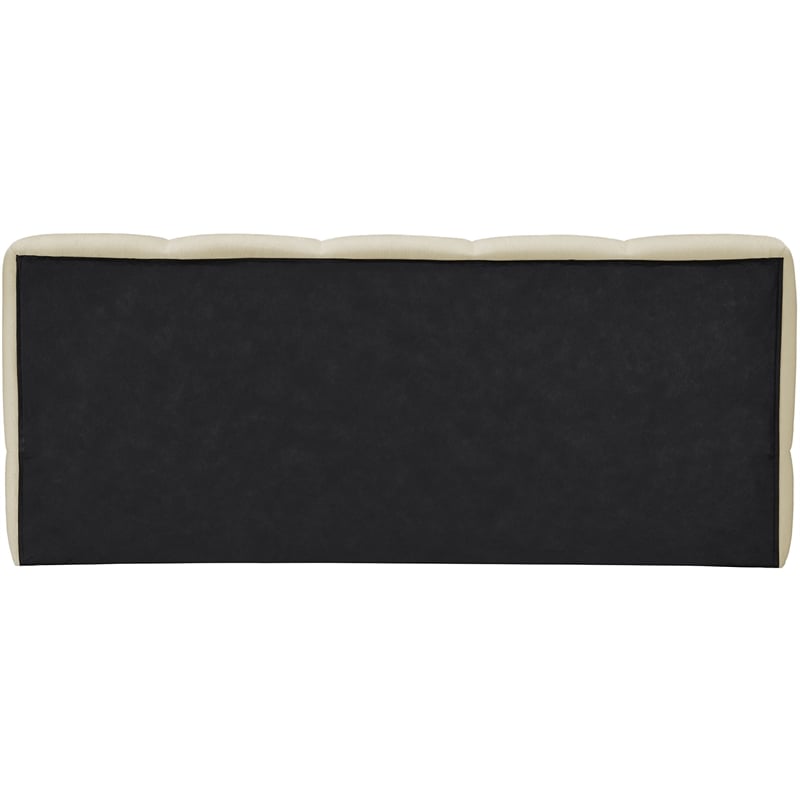 Bowery Hill Contemporary Soft Beige Chenille Fabric Queen Bed