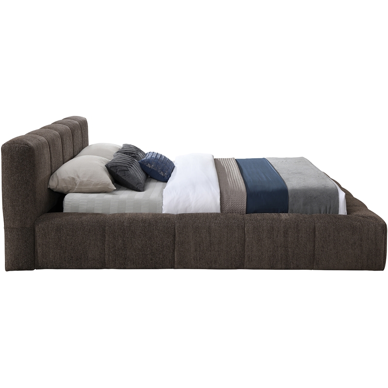 Bowery Hill Contemporary Soft Brown Chenille Fabric Full Bed