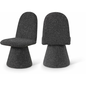 Bowery Hill Contemporary Black Fabric Dining Chair (Set of 2)