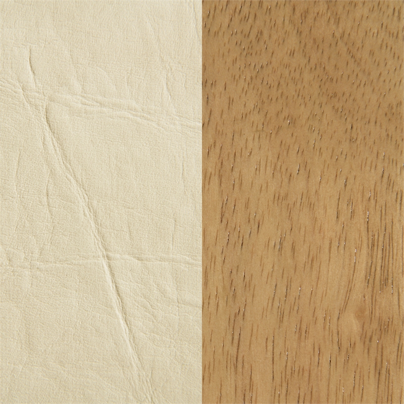 Bowery Hill Mid-Century Modern Soft Cream Vegan Leather Full Bed