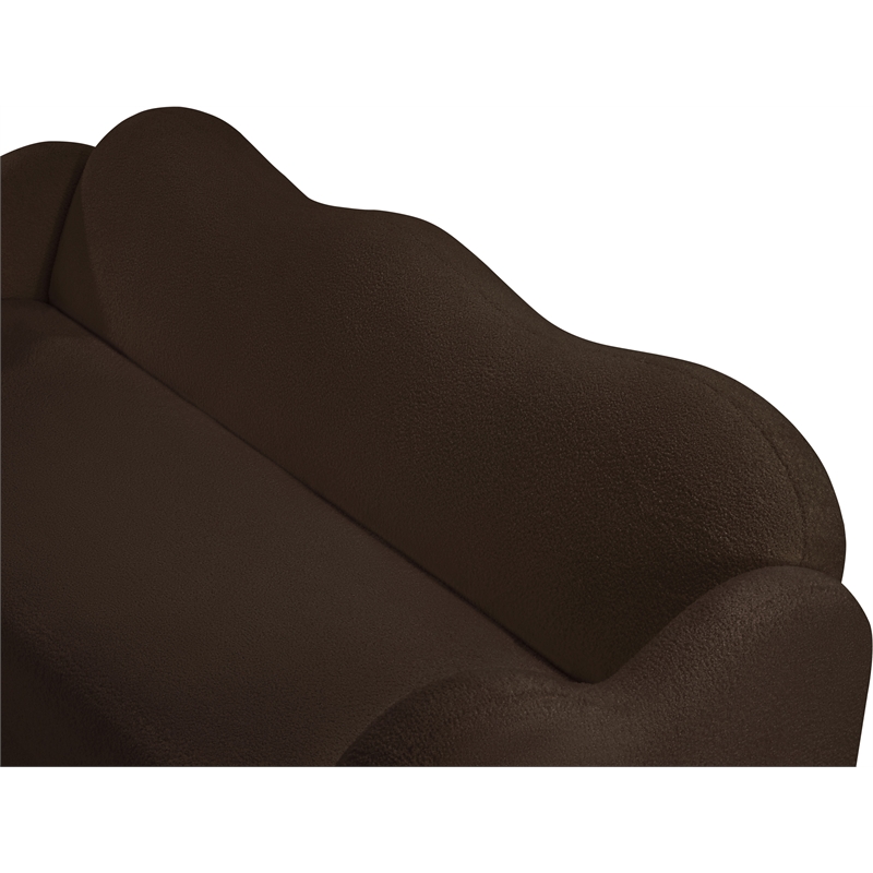 Bowery Hill Contemporary Soft Brown Teddy Durable Fabric Sofa