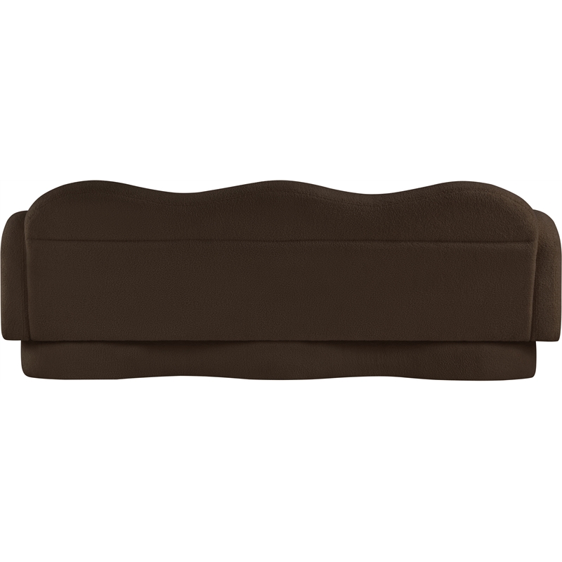 Bowery Hill Contemporary Soft Brown Teddy Durable Fabric Sofa