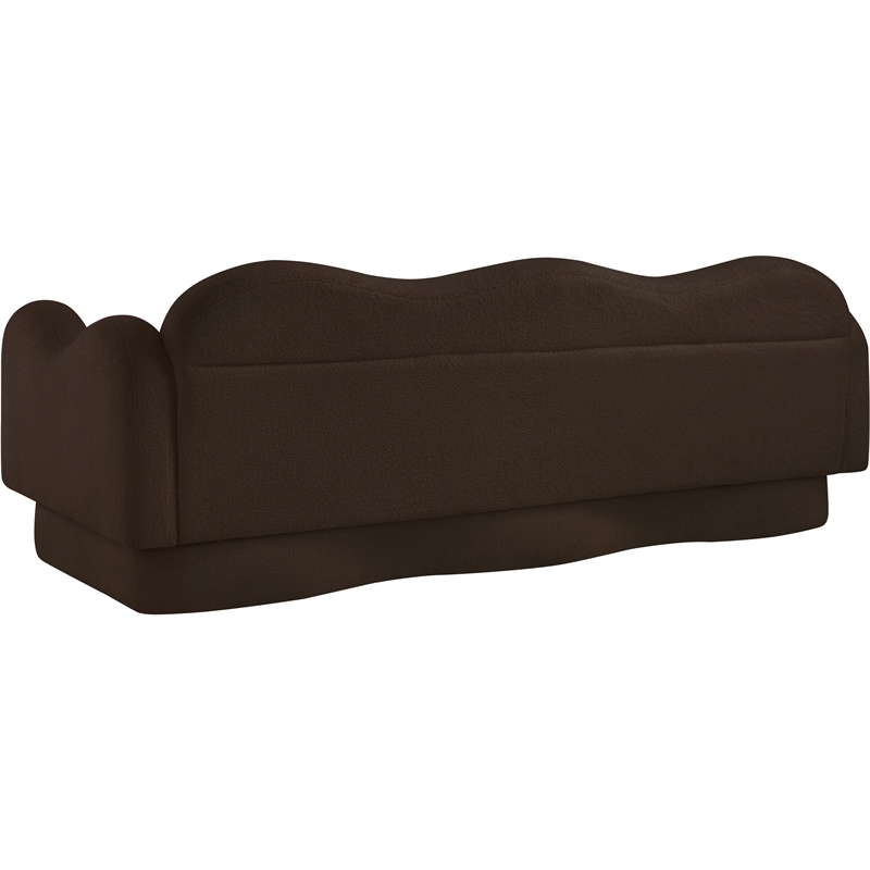Bowery Hill Contemporary Soft Brown Teddy Durable Fabric Sofa