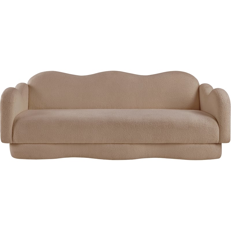 Bowery Hill Contemporary Soft Beige Teddy Durable Fabric Sofa