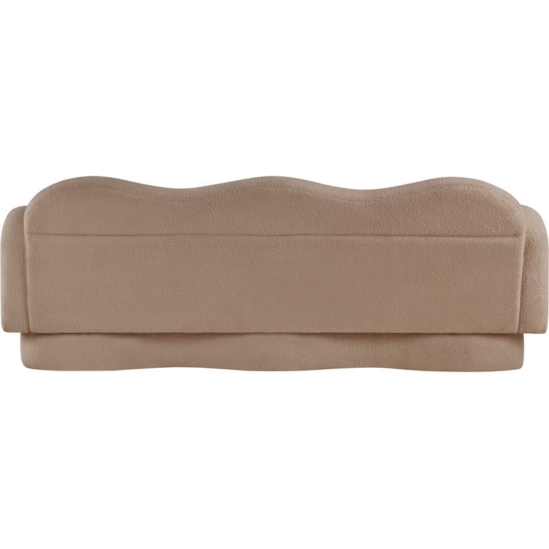 Bowery Hill Contemporary Soft Beige Teddy Durable Fabric Sofa