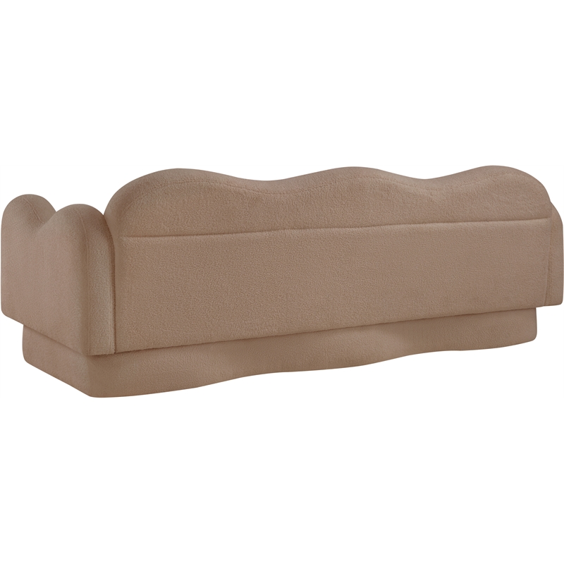 Bowery Hill Contemporary Soft Beige Teddy Durable Fabric Sofa