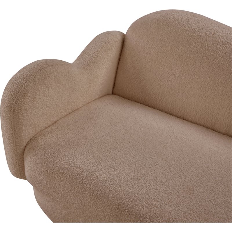 Bowery Hill Contemporary Soft Beige Teddy Durable Fabric Sofa
