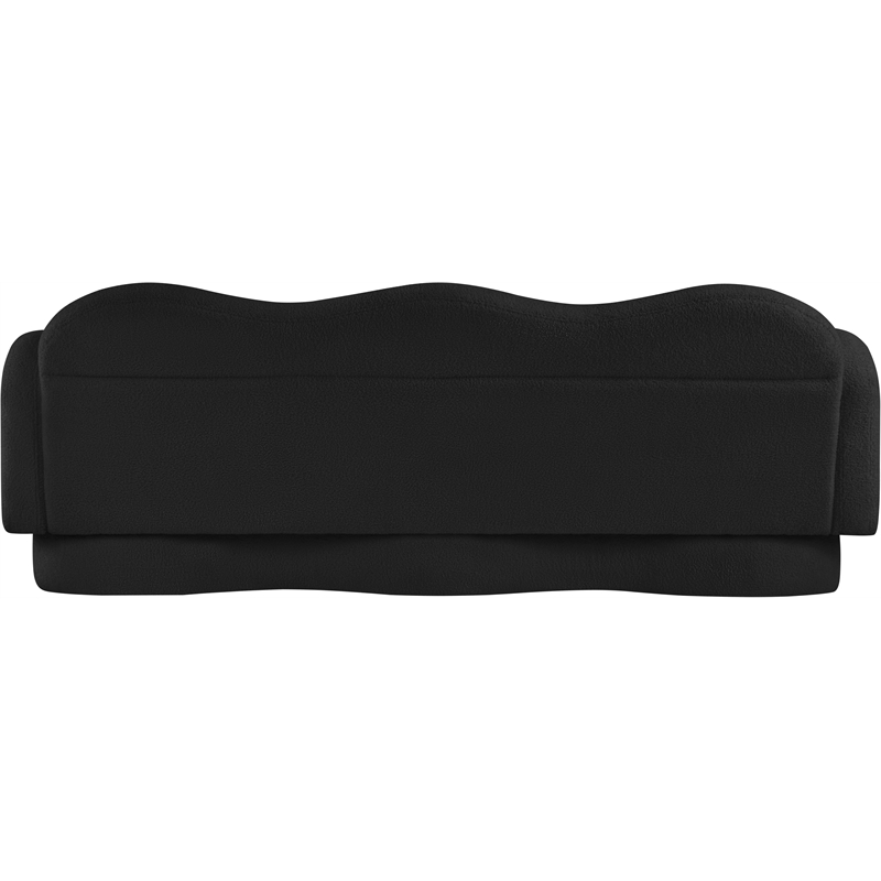 Bowery Hill Contemporary Soft Black Teddy Durable Fabric Sofa