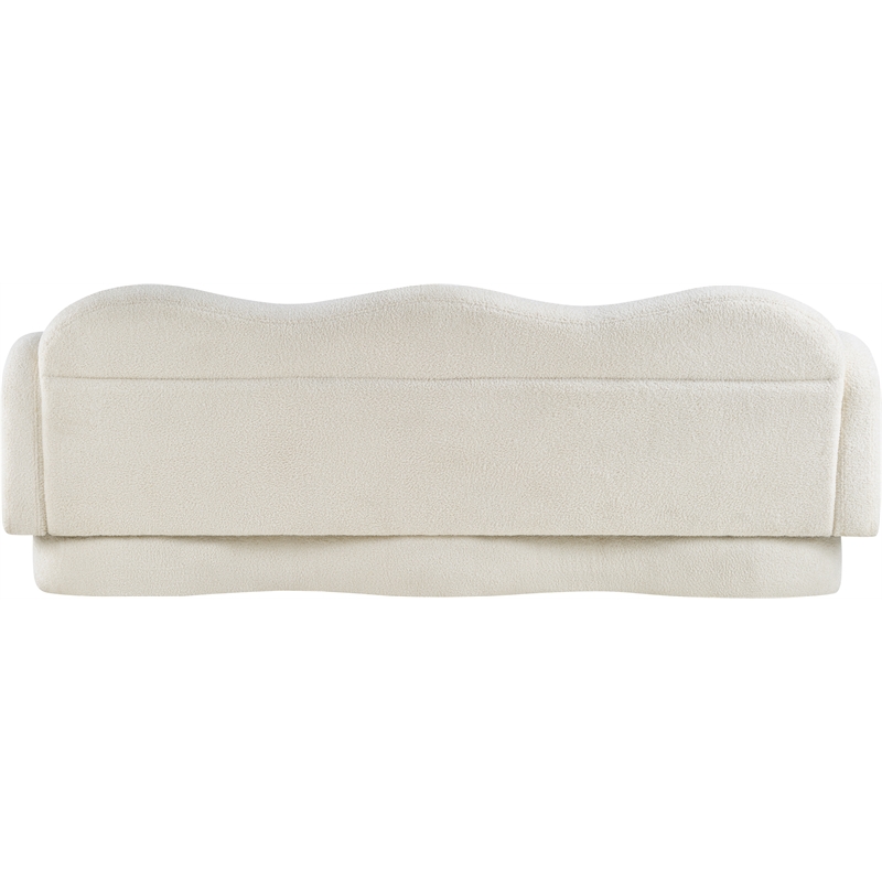 Bowery Hill Contemporary Soft Cream Teddy Durable Fabric Sofa