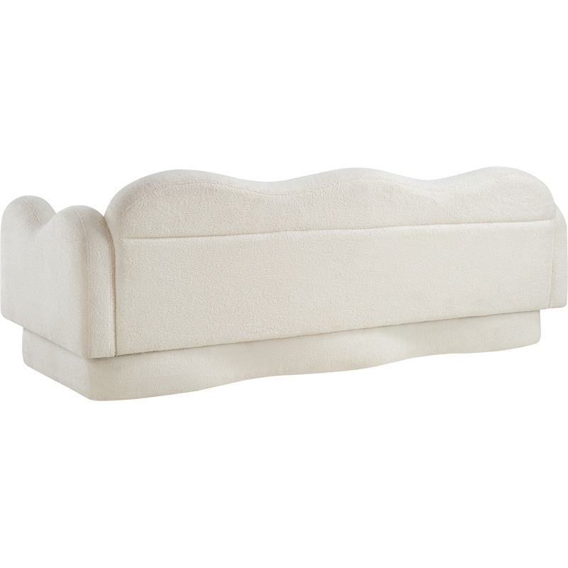 Bowery Hill Contemporary Soft Cream Teddy Durable Fabric Sofa