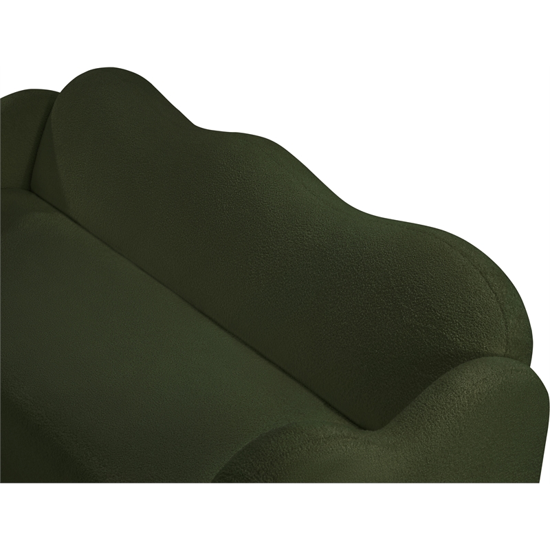 Bowery Hill Contemporary Soft Green Teddy Durable Fabric Sofa