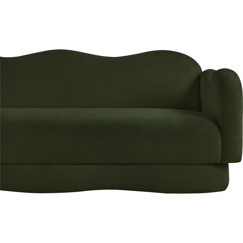Bowery Hill Contemporary Soft Green Teddy Durable Fabric Sofa