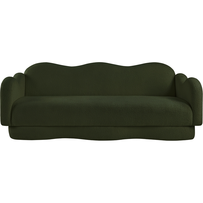 Bowery Hill Contemporary Soft Green Teddy Durable Fabric Sofa