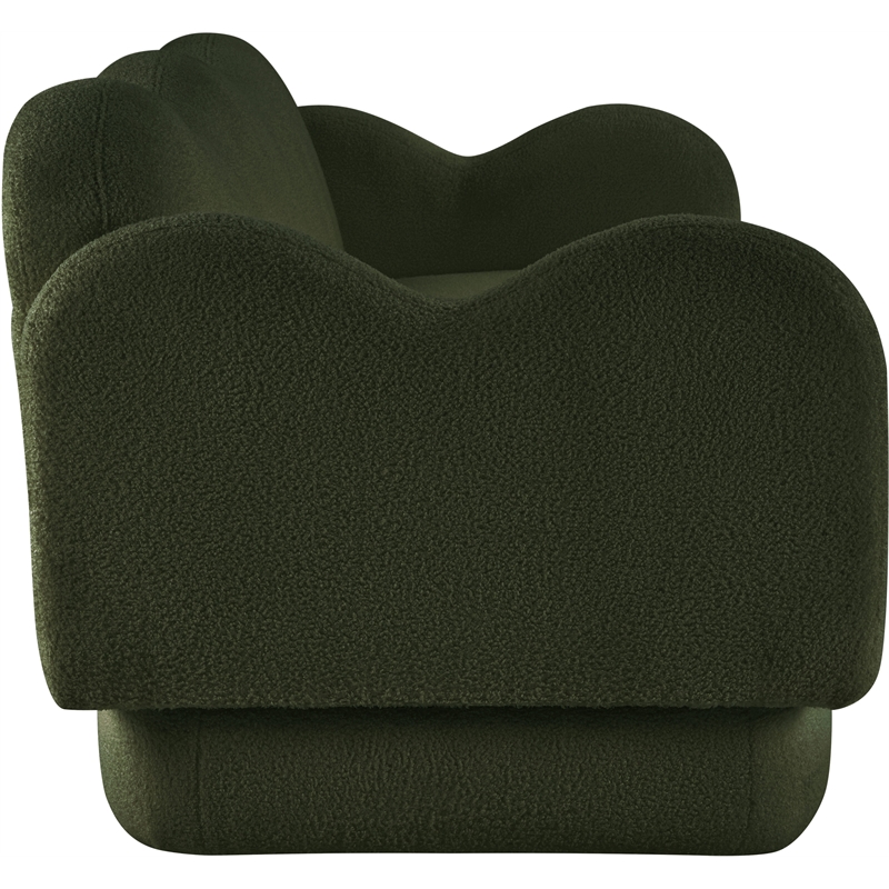 Bowery Hill Contemporary Soft Green Teddy Durable Fabric Sofa