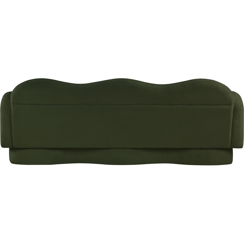 Bowery Hill Contemporary Soft Green Teddy Durable Fabric Sofa